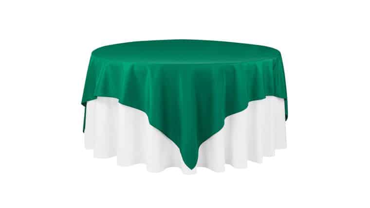 Polyester Square 90"x90" Overlay/Tablecloth - Emerald Green | Rental