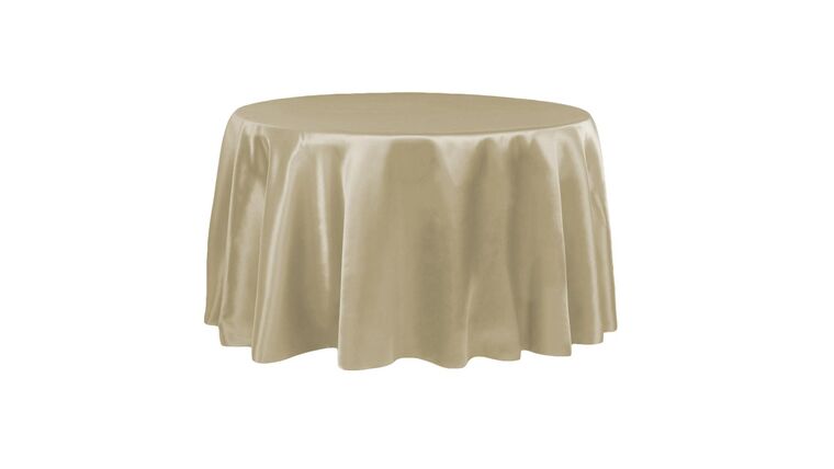 Satin 108" Round Tablecloth - Taupe | Rental