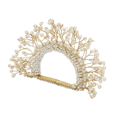 NR407 Pearl Crown Napkin Ring | Rental