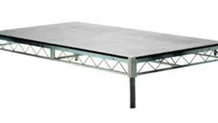 Steel Deck | Silver | 4' x 8' | Stage Panel Rental | Rental