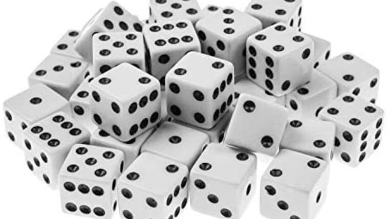 Part  - 16mm White Rounded Brybelly Casino Dice | Rental