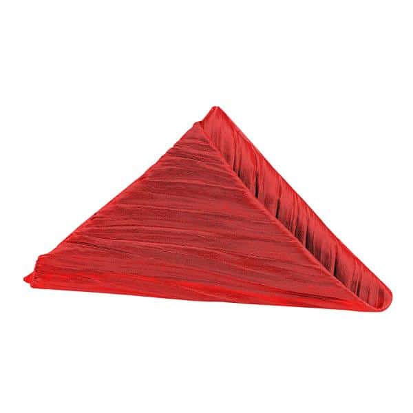 Accordion Crushed Taffeta Napkin - 20"x20" - Red | Rental