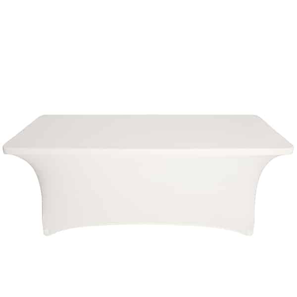 8ft Banquet 200 GSM Grade A Quality Spandex Table Cover - Ivory | Rental