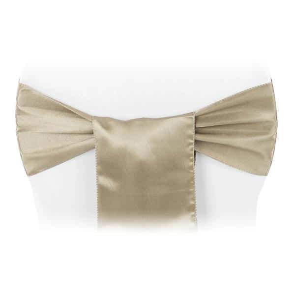 Sleek Satin Sash 6" x 108" - Taupe | Rental