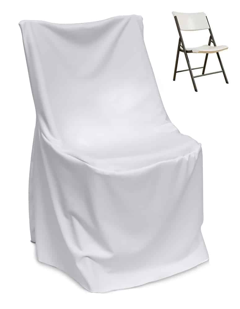 Poplin Lifetime (Square Top) Plastic Folding Chair Cover - Basic Quality | Rental