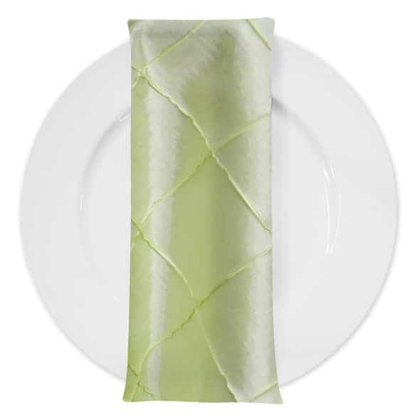 4" Pintuck Taffeta Table Napkin in Light Sage 090 | Rental