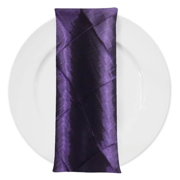 4" Pintuck Taffeta Table Napkin in Raisin 356 | Rental