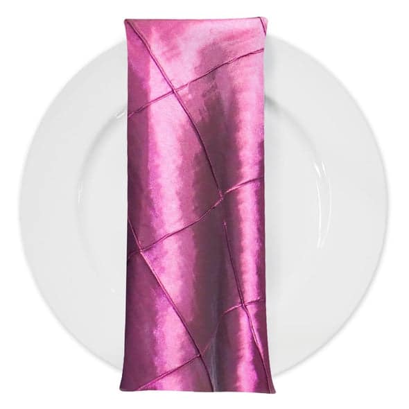 4" Pintuck Taffeta Table Napkin in Sangria 046 | Rental