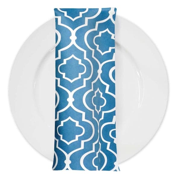 Gatsby Print (Lamour) Table Napkin in Teal | Rental