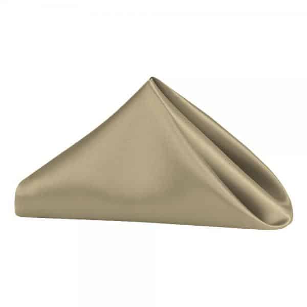 Sleek Satin Napkin 20"x20" - Taupe | Rental