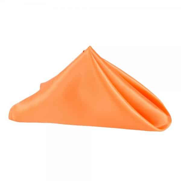 Sleek Satin Napkin 20"x20" - Orange | Rental