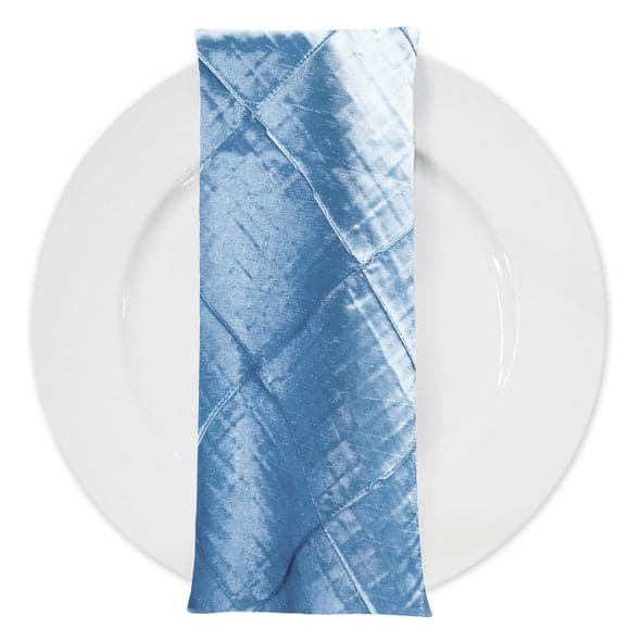 4" Pintuck Taffeta Table Napkin in Turquoise Light | Rental