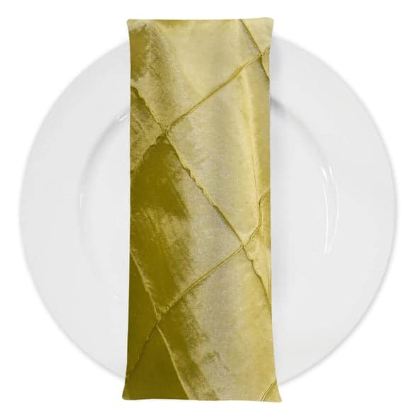 4" Pintuck Taffeta Table Napkin in Yellow | Rental