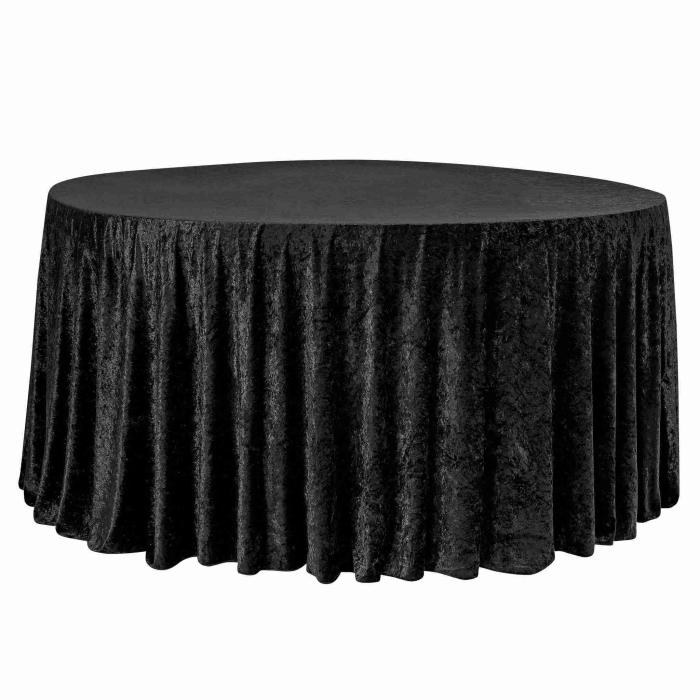 Velvet 120 Round Tablecloth Black