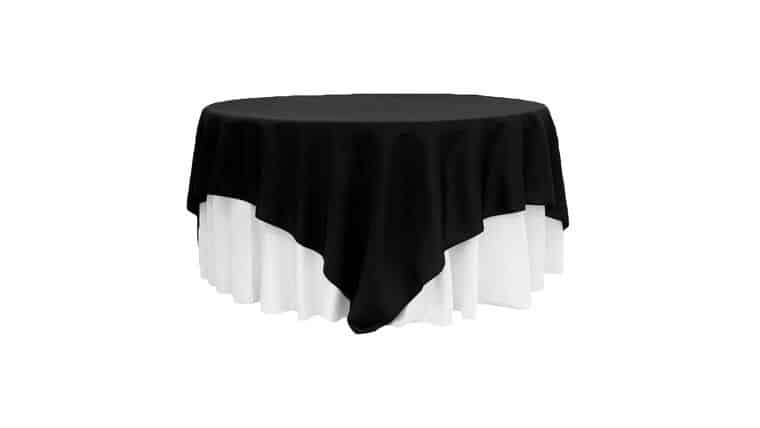 Polyester Square 90"x90" Overlay/Tablecloth - Black