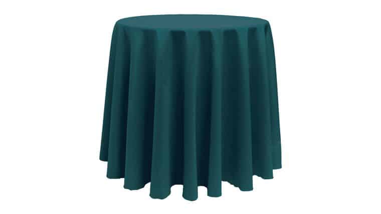 Polyester | Teal | 132" Round Tablecloth Rental